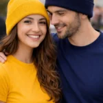 Çiftlere Özel 2'li Bere Seti Sarı Lacivert