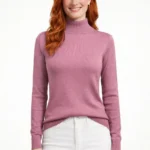 Yarım Boğazlı Triko Kazak - Pudra