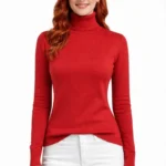 Balıkçı Yaka Triko Kazak - Kırmızı