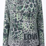 Leopar Desenli Triko Kazak