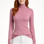 Balıkçı Yaka Triko Kazak - Pudra