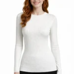 Bisiklet Yaka Fitilli Triko Kazak - Ekru